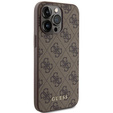 Чехол GUESS до iPhone 15 Pro Max, 4G Metal Gold Logo, коричневый