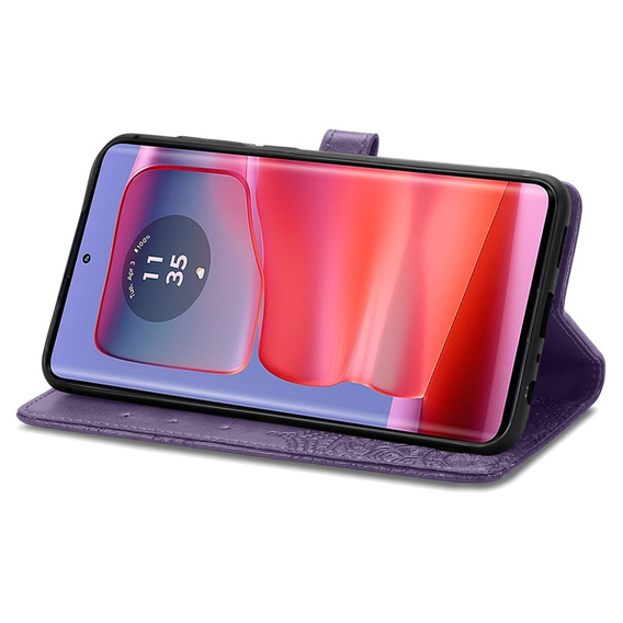 Чохол-книжка для Motorola Edge 50 Pro, Mandala, фіолетовий
