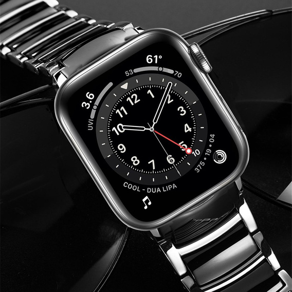 Браслет Stainless до Apple Watch 1/2/3/4/5/6/7/SE 42/44MM - Silver/Black