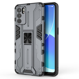 Чехол до Oppo Reno6 5G, Military kickstand, серый