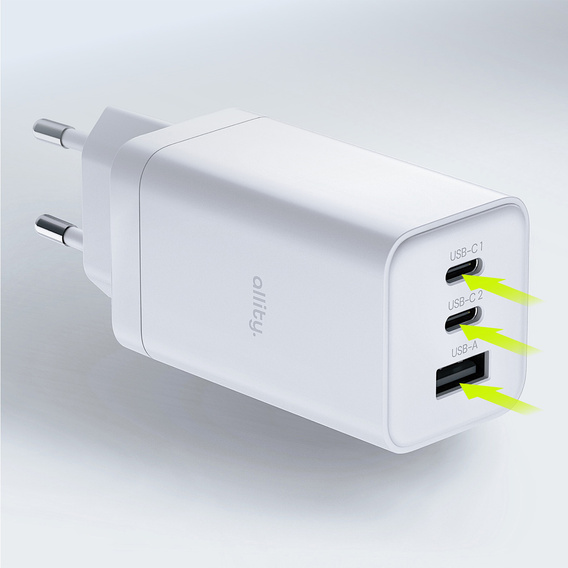 Зарядное устройство Forcell 65W GaN 2x USB C 1x USB A , White