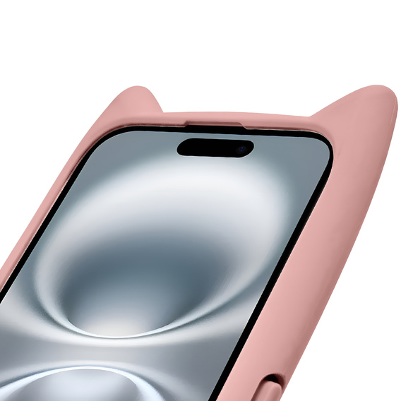 Чохол для iPhone 16, для MagSafe, Cute Cat, рожевий + захисне скло