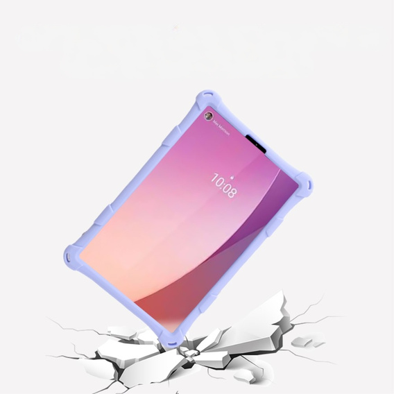Чехол для Lenovo Tab M9, бронированный с подставкой и ремешком, фиолетовый