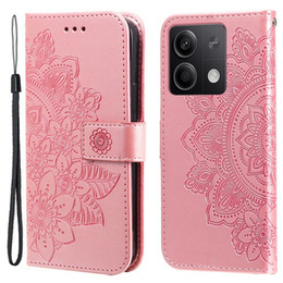Откидной чехол для Xiaomi Redmi Note 13 5G, Mandala, розовый rose gold