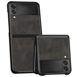 Чехол Cowhide Grain до Samsung Galaxy Z Flip 3, Black