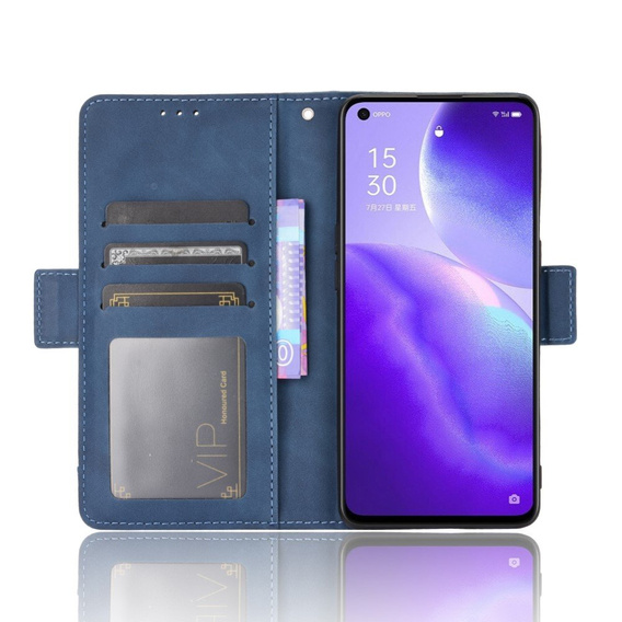 Откидной чехол для Oppo Reno 5 5G, Card Slot, синий