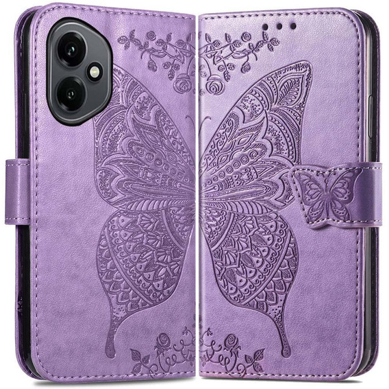 Откидной чехол для Honor 400 5G, Butterfly, фиолетовый