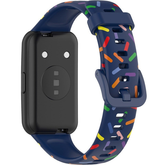 Силіконовий ремінець для Huawei Band 7, Dark Blue / Colorful