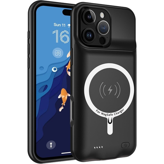 Чехол с батареей 7000mAh до iPhone 13 Pro Max, чёрный