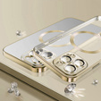 Чохол для iPhone 14 Pro, Electro MagSafe, золотий + Скло на екран