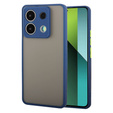 Силіконовий чохол для Xiaomi Redmi Note 13 Pro 5G, із захистом камери, прозорий / синій + Загартоване скло 9H