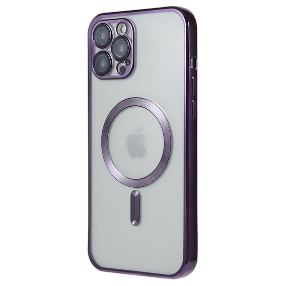 Чехол для iPhone 12 Pro, Electro MagSafe, фиолетовый + стекло для экрана