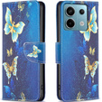 Откидной чехол для Xiaomi Redmi Note 13 Pro 5G, Wallet, Butterflies синий