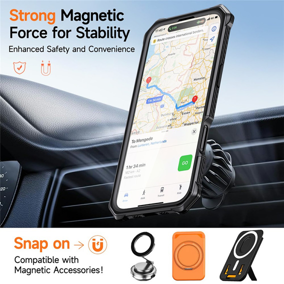 Захисний чохол із підставкою, сумісний із MagSafe, для iPhone 17 Pro Max