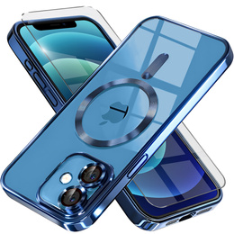 Чохол для iPhone 12, Electro MagSafe, м'яти + Скло на екран