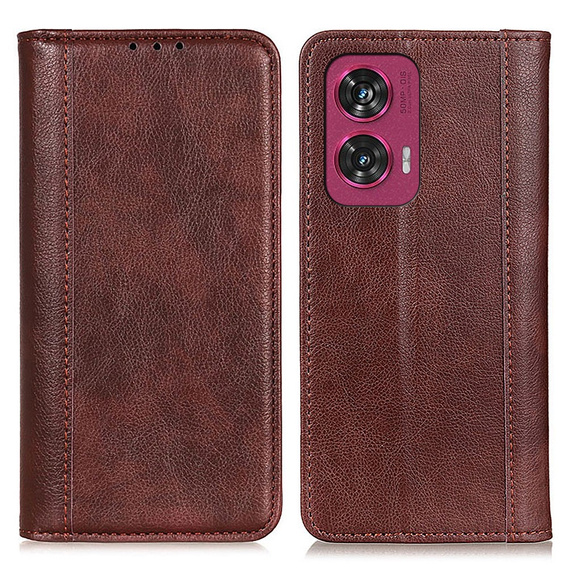 Флип-кейс для Motorola Edge 50 Fusion 5G, Split Leather, коричневый