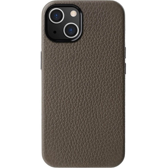 Чохол MELKCO для iPhone 15 Plus, шкіра для MagSafe, сірий