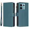 Откидной чехол для Xiaomi Redmi Note 13 Pro 4G / Xiaomi Redmi Note 14S / Xiaomi Poco M6 Pro 4G, Wallet Zipper Pocket, зелёный