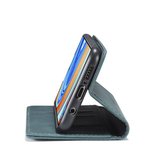 Чехол CASEME для Xiaomi do Redmi Note 9s / 9 Pro, Leather Wallet Case, синий