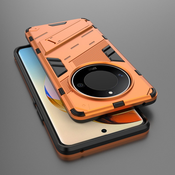 Чохол для Honor Magic 6 Lite 5G, Military kickstand, помаранчевий