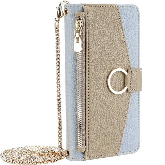Флип-кейс для iPhone 7 / 8 / SE (2020) / SE (2022), Wallet Zipper Pocket, с зеркалом, синий