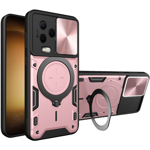 Бронированный чехол для Infinix Note 12 Pro 4G / Note 12 2023, CamShield Slide, розовый rose gold
