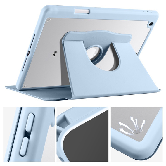 Чехол для iPad 10.2" 2021/2020/2019 (9/8/7 gen.), с местом для стилуса, поворачивающийся на 360°, синий