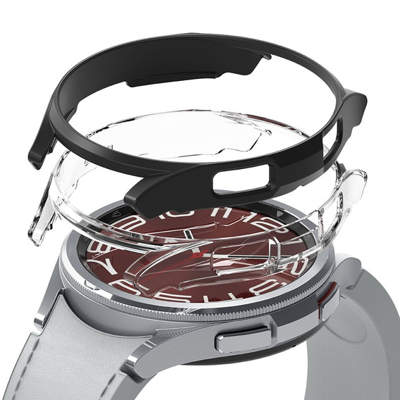 Чохол Ringke для Samsung Galaxy Watch 6 Classic 43mm, тонкий, 2-Pack, прозорий / чорний