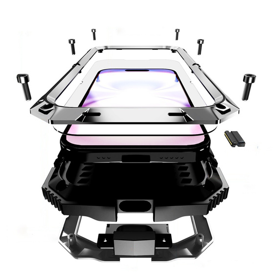 Чехол R-JUST с подставкой и встроенным стеклом для iPhone 17