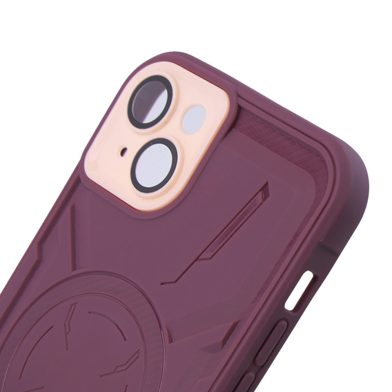 Чохол для iPhone 15, ERBORD Armor Mag, бордовий