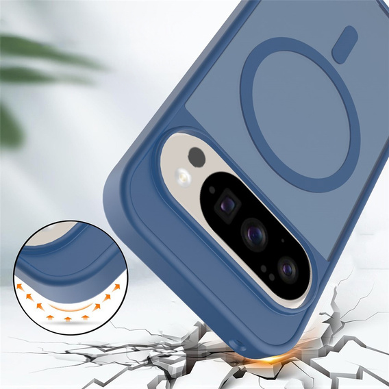 Матовый чехол для Google Pixel 10 / 10 Pro, для MagSafe, полупрозрачный синий