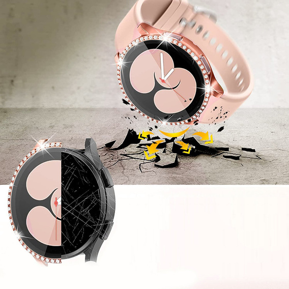 2в1 чехол и защитное стекло для часов Samsung Galaxy Watch 5 44mm, Pink