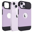 Чохол ERBORD MagSafe Cam Slider, фіолетовий + скло для екрану для iPhone 13 / iPhone 14