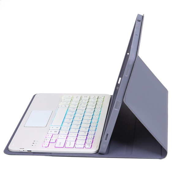 Чохол з підсвічуванням bluetooth touchpad-клавіатури для iPad 10.9" 2022 (10 gen.), фіолетовий