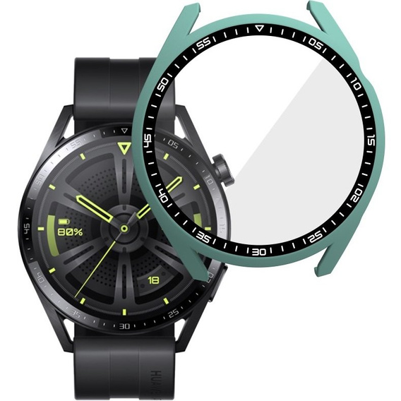 2в1 чохол та захисне скло для годинника Huawei Watch GT 3 46mm, зелений