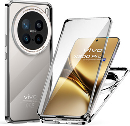 Чехол для Vivo X200 Pro 5G, Magnetic Dual Glass, серебряный
