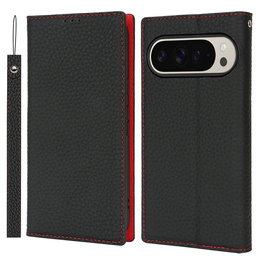 Чехол с откидной крышкой для Google Pixel 10 Pro XL, кожа Litchi Grain, черный