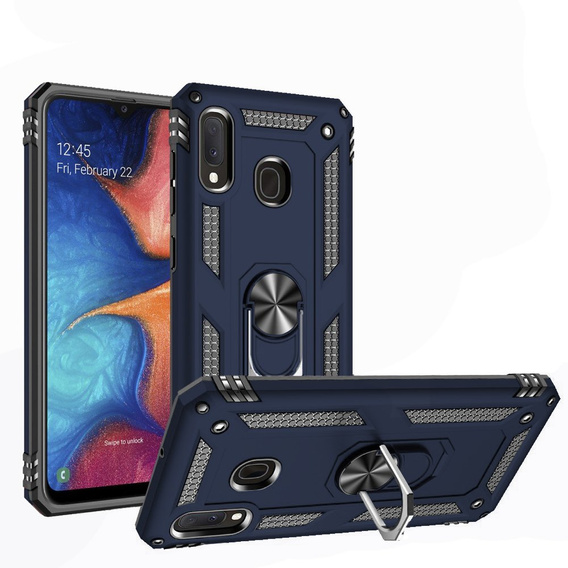 Бронированный Чехол до Samsung Galaxy A20E, Nox Case Ring, синий