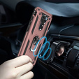 Бронированный Чехол до Xiaomi Redmi Note 9, Nox Case Ring, розовый rose gold