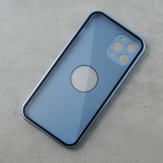 Чехол для iPhone 12 Pro Max, Dual Glass, для Magsafe, синий