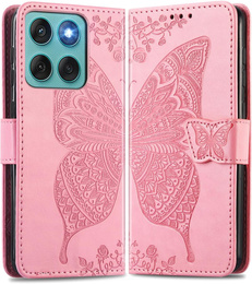 Чохол-книжка для Motorola Edge 60 / 60 Fusion, Butterfly, рожевий rose gold