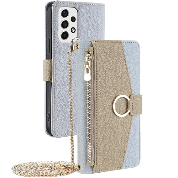 Чохол-книжка для Samsung Galaxy A53 5G, Wallet Zipper Pocket, з дзеркалом, м'яти
