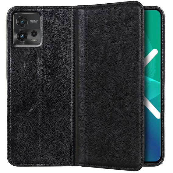 Чехол до Motorola Moto G72 4G, Wallet Litchi Leather, чёрный