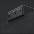 Зарядна станція ERBORD 140 Вт 4x USB-C + 2x USB-A, чорна