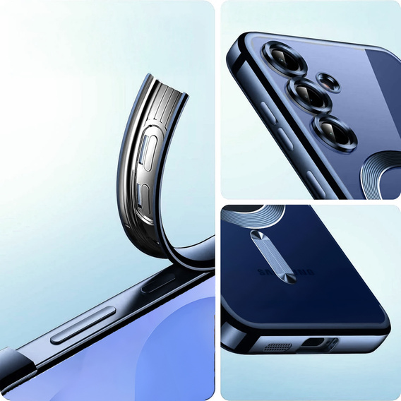 Чехол для Samsung Galaxy S25, Electro MagSafe, темно-синий + стекло для экрана