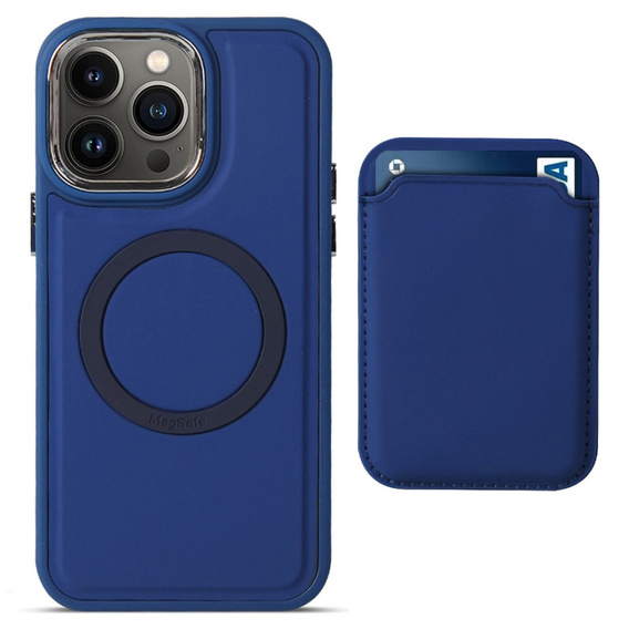 Чехол до iPhone 14 Pro Max, Skin-touch MagSafe, синий