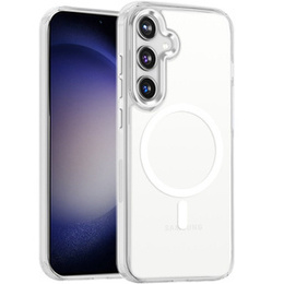 Чехол MagSafe для Samsung Galaxy S24+ Plus, гибридный чехол, Прозрачный