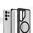 Чехол с рамкой для Samsung Galaxy S22 Ultra, для MagSafe, прозрачный / черный