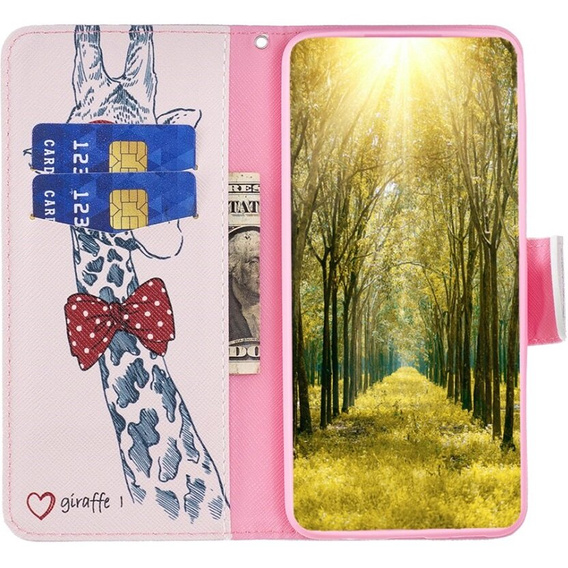 Откидной чехол для Samsung Galaxy A05s, Wallet, giraffe, розовый