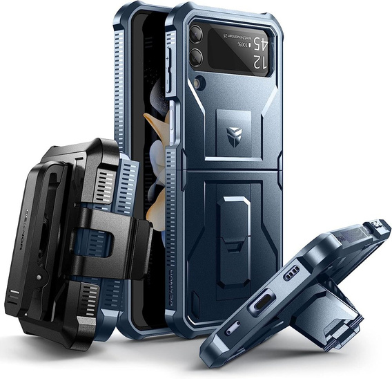 Бронированный чехол для Samsung Galaxy Z Flip 4 5G, Dexnor Clip Holder, темно-синий